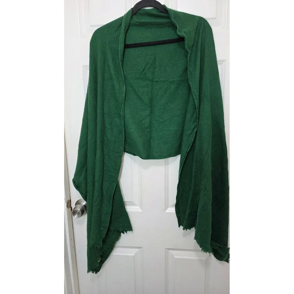 Unbranded 100% Cashmere Shawl Wrap Womens OS Green Nepal Pashmina Scarf 27 x 82